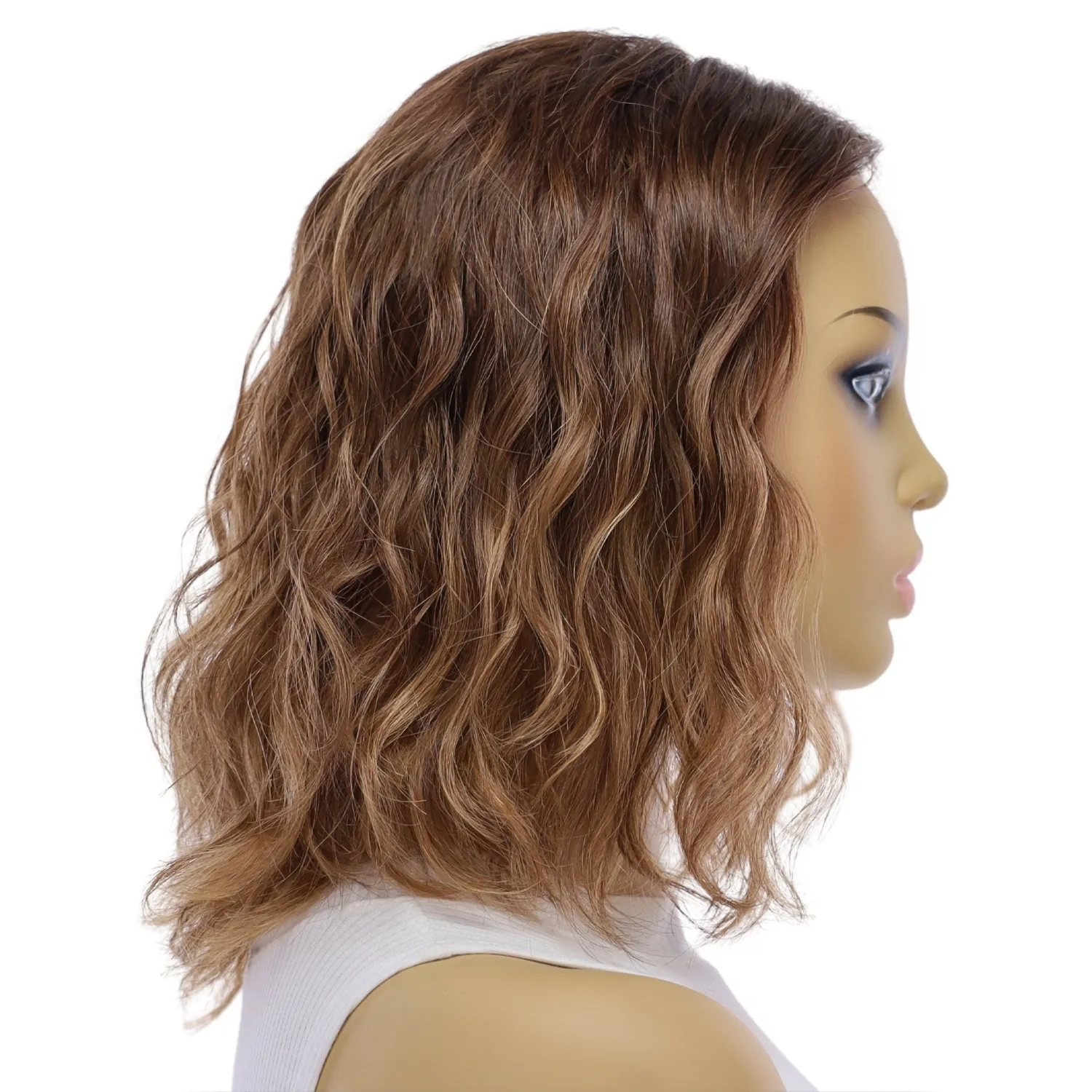 12" Divine Lace Top Topper Medium Brown Balayage Wavy