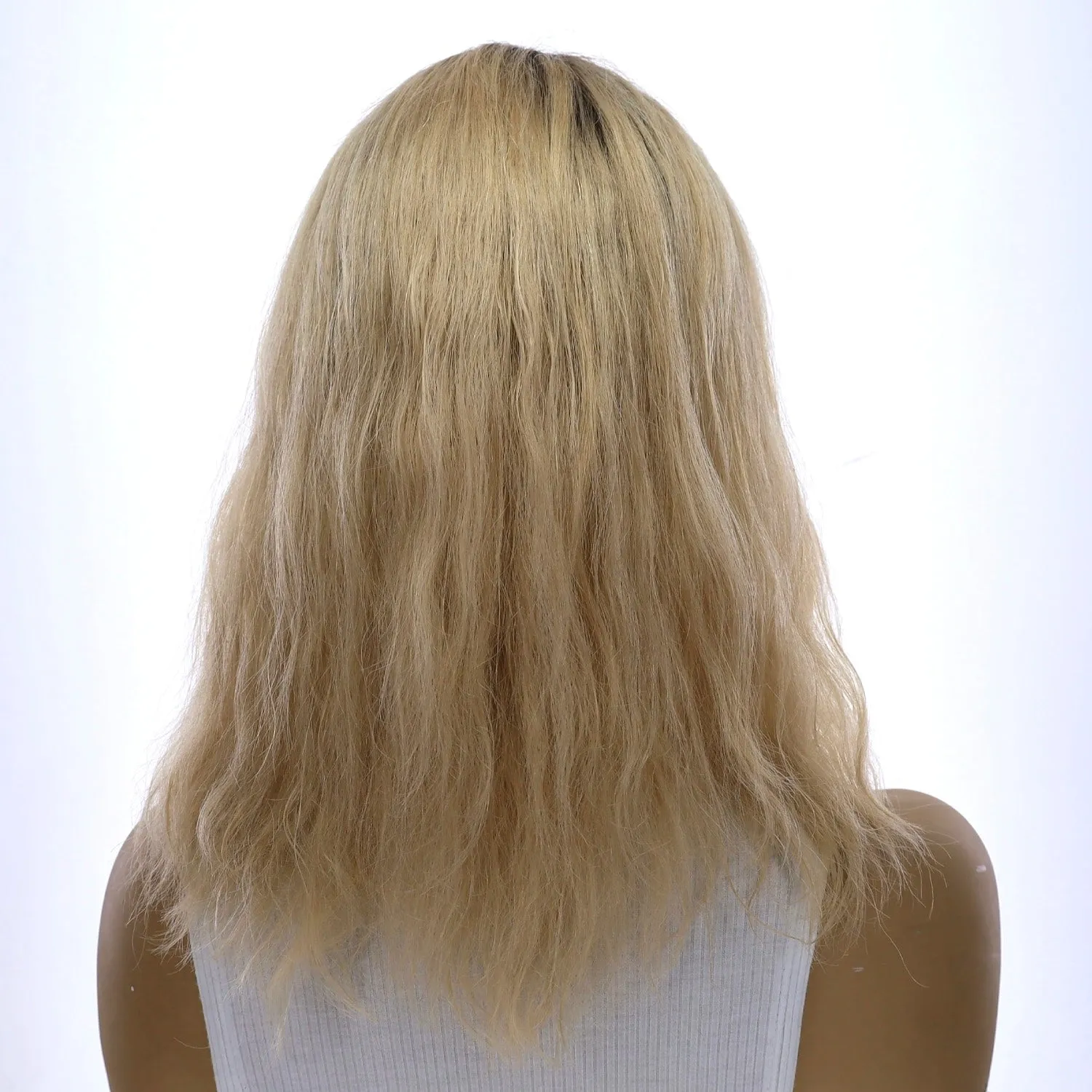 16" Divine Lace Top Topper Platinum Blonde Wavy