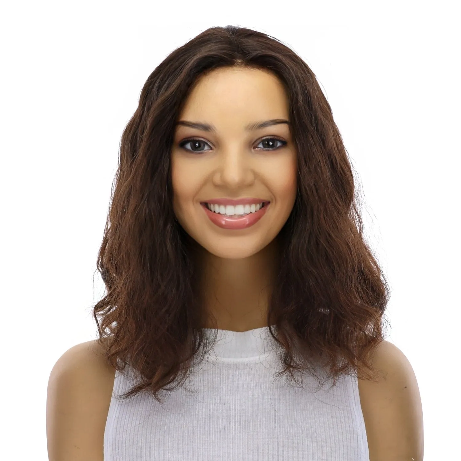 16" Divine Luxe Lace Top Topper #4 Dark Brown Wavy