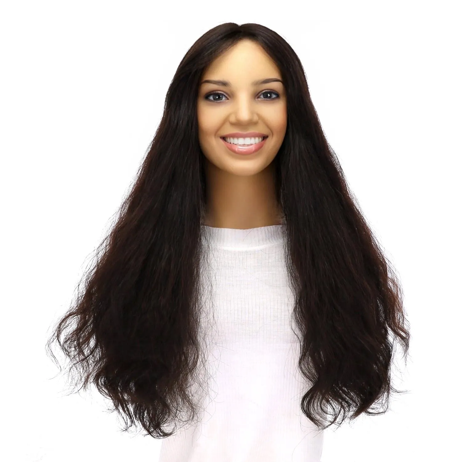 24" Divine Lace Top Topper Natural Black Wavy