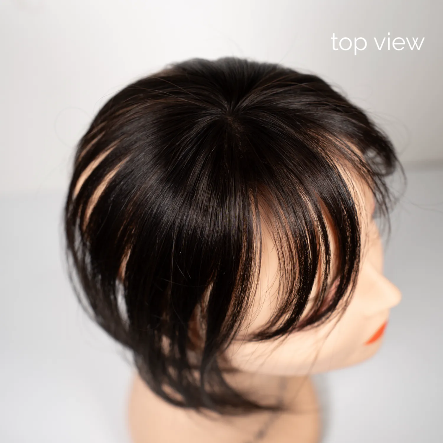 9" Fringe Topper Soft Black