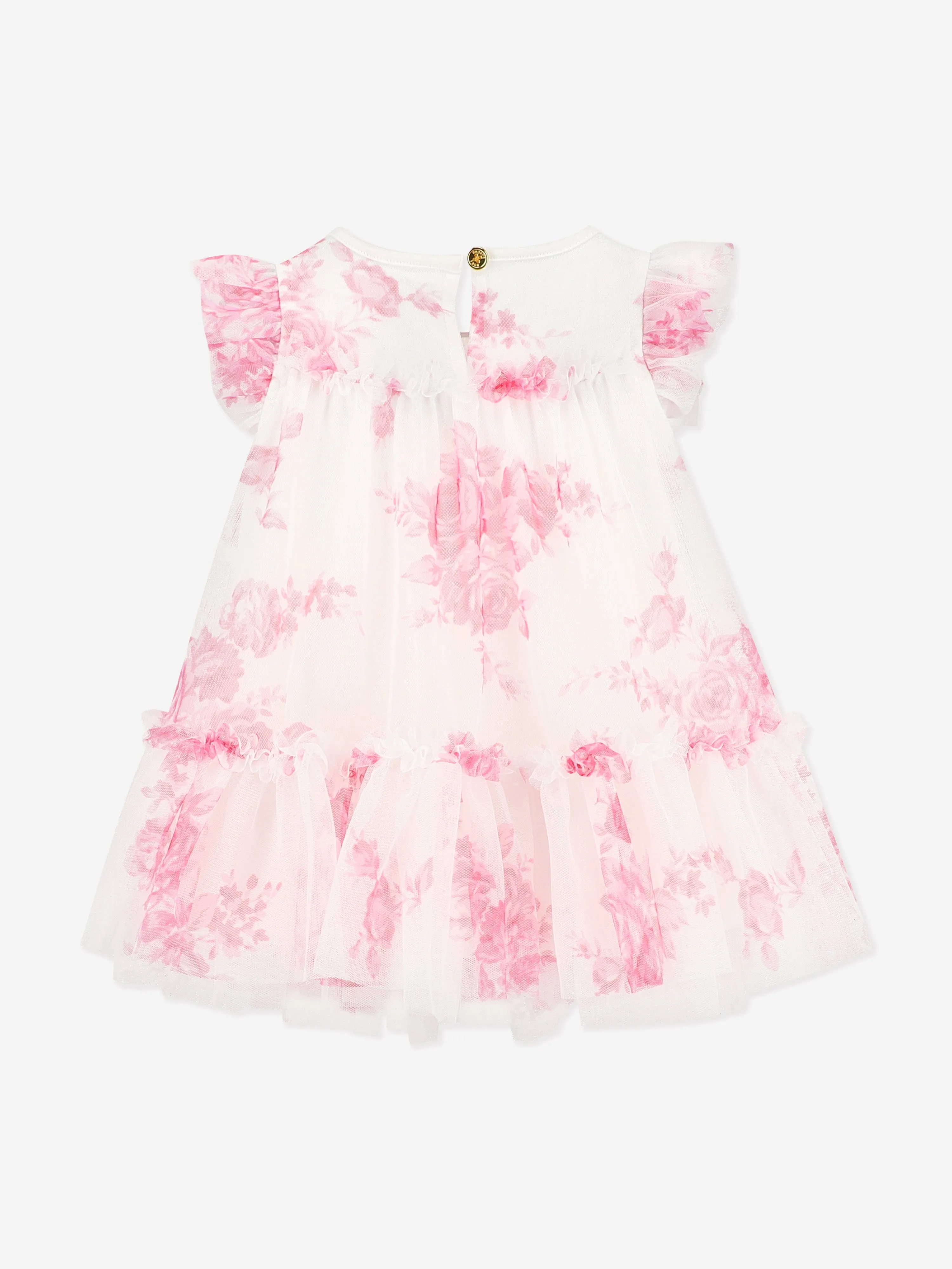 Baby Girls Rosebud Roses Tulle Dress in Pink