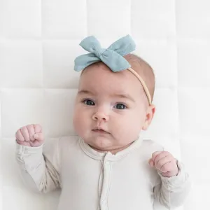 Bamboo Muslin Medium Bow in Mist