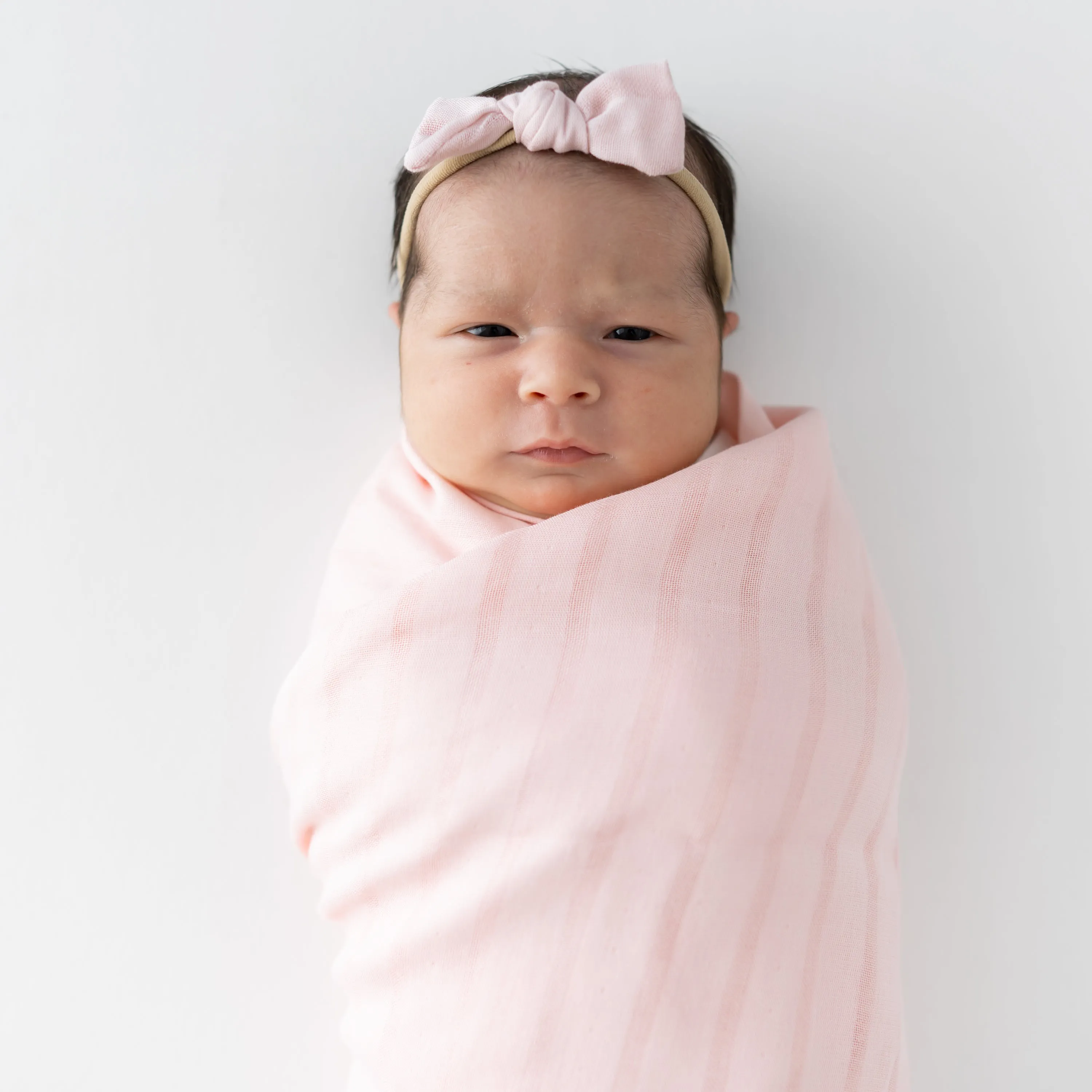 Bamboo Muslin Tiny Bow in Blush
