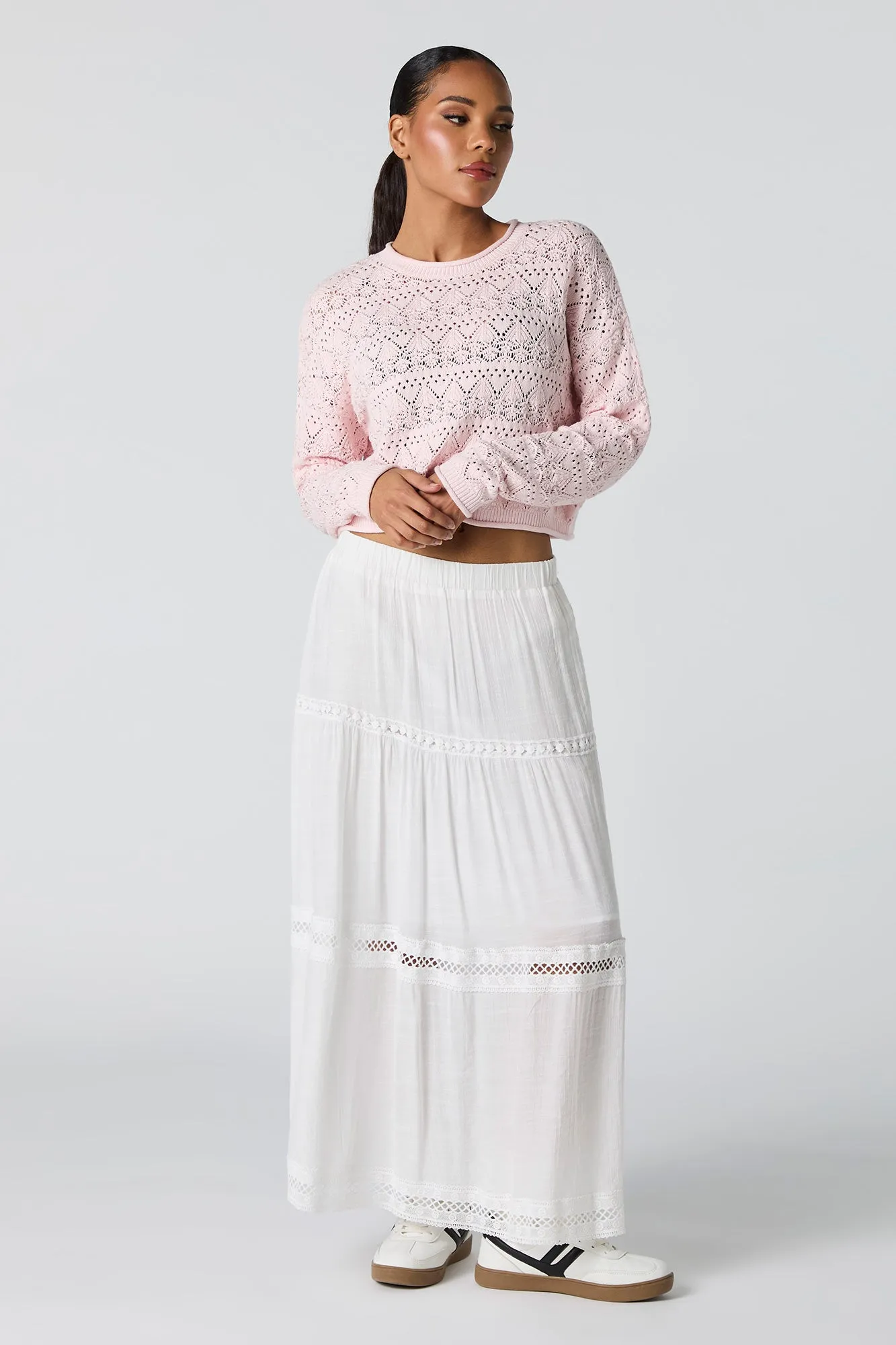 Chandail en tricot de pointelle