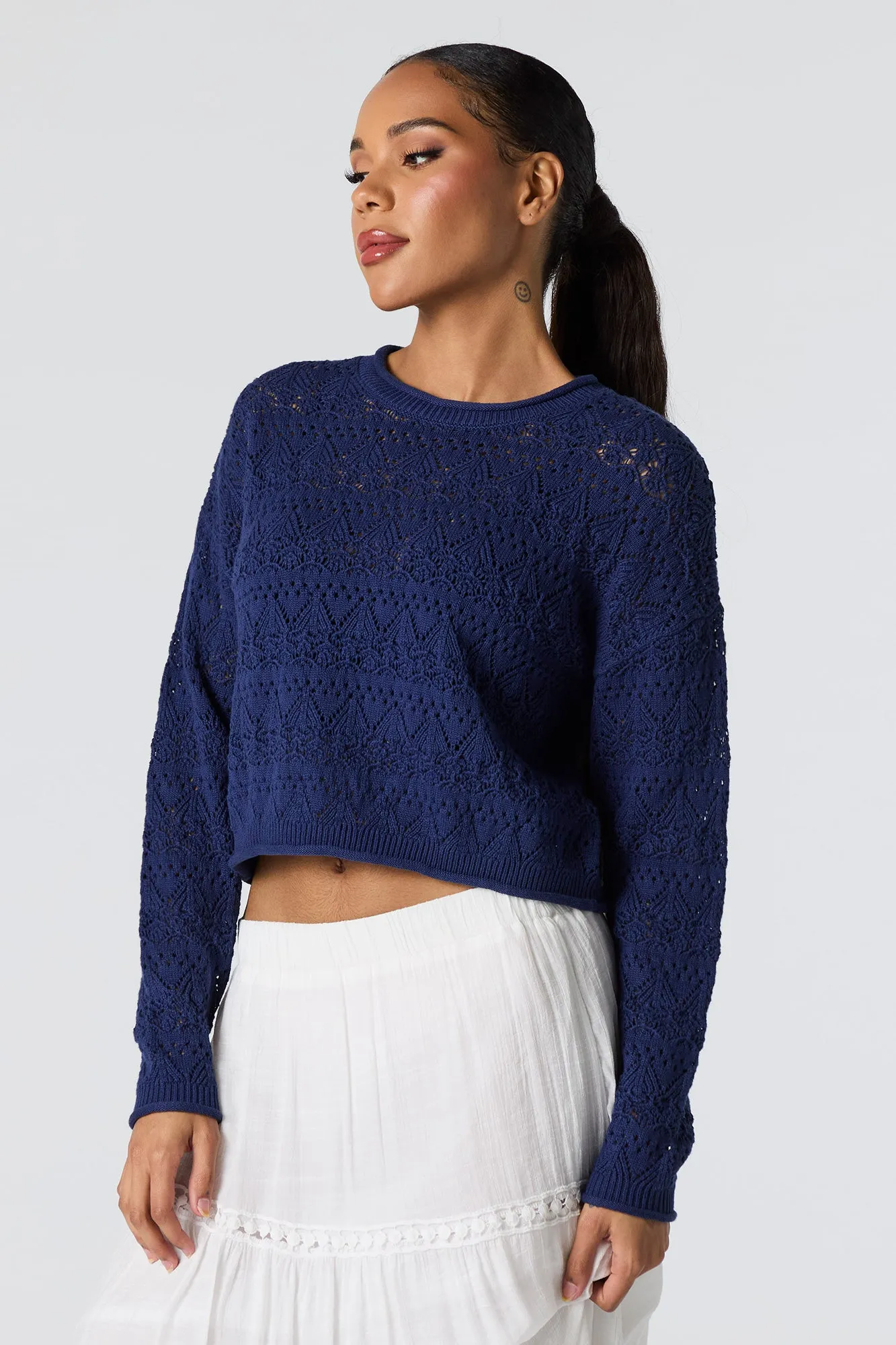Chandail en tricot de pointelle