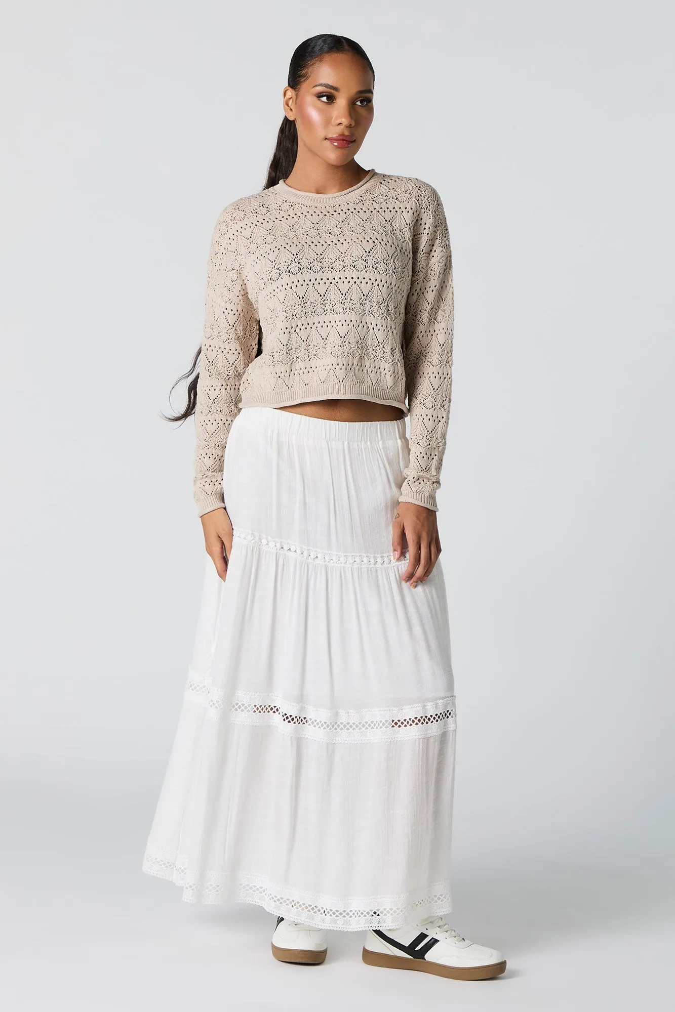 Chandail en tricot de pointelle