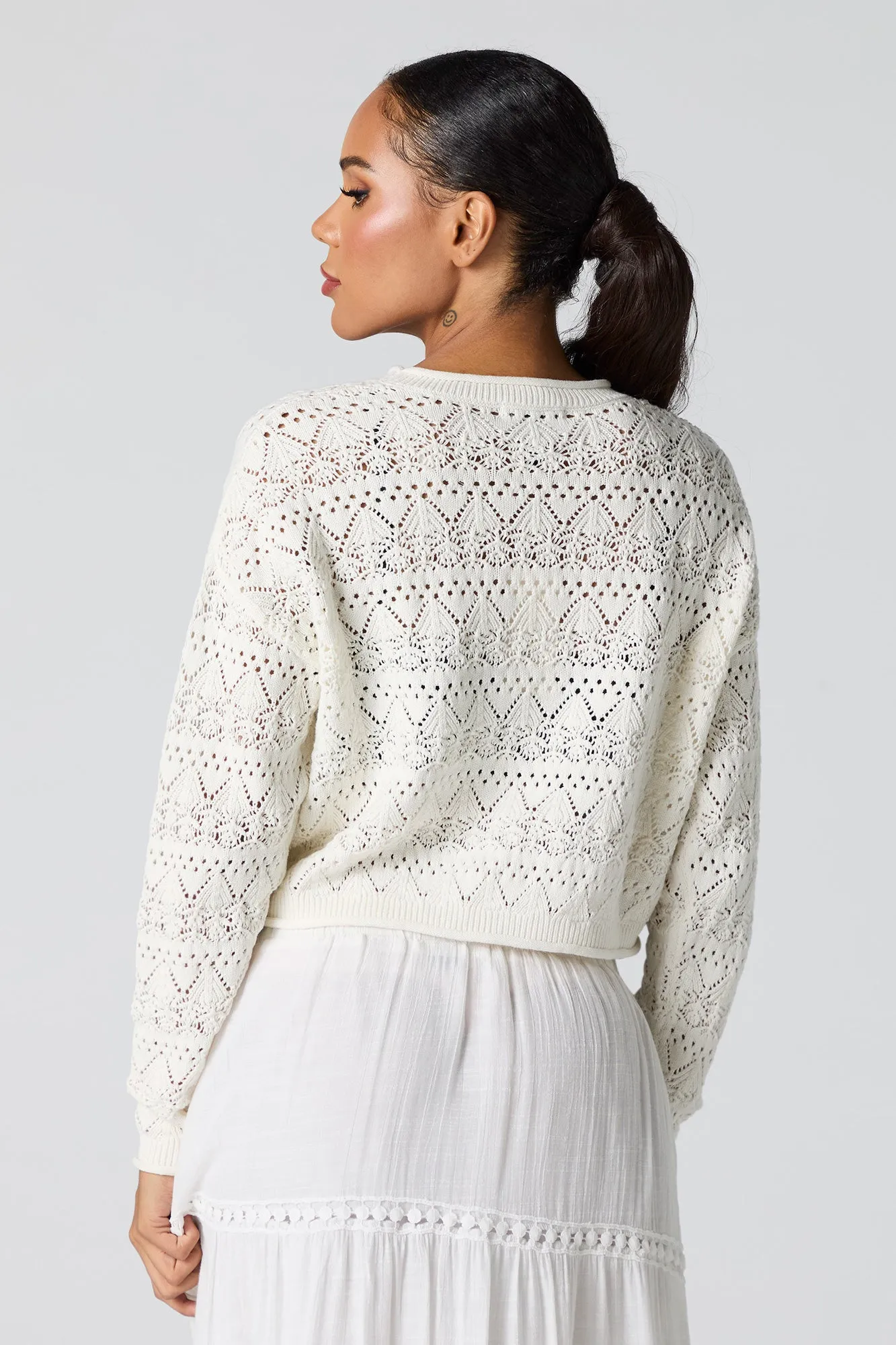 Chandail en tricot de pointelle