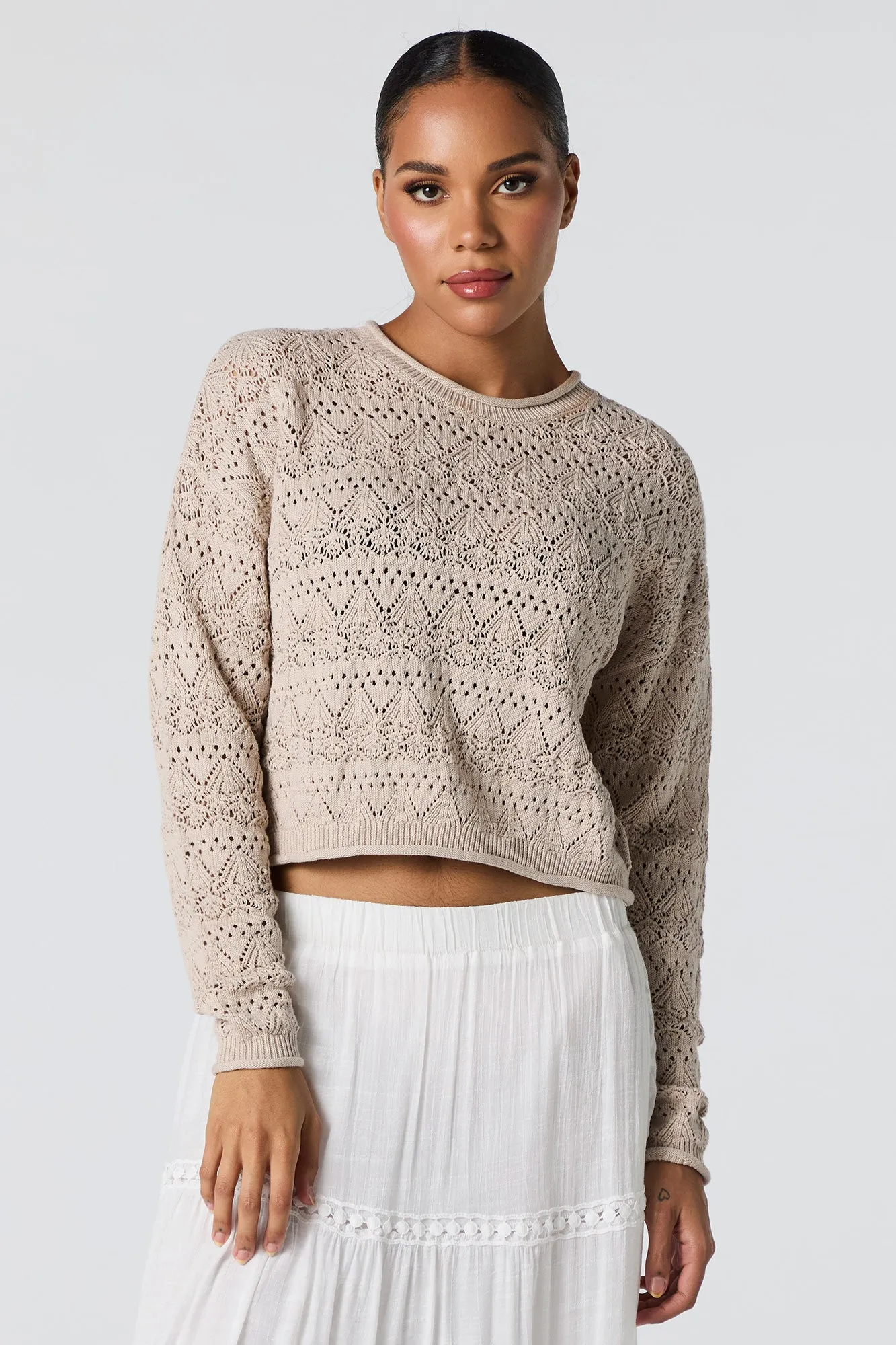 Chandail en tricot de pointelle