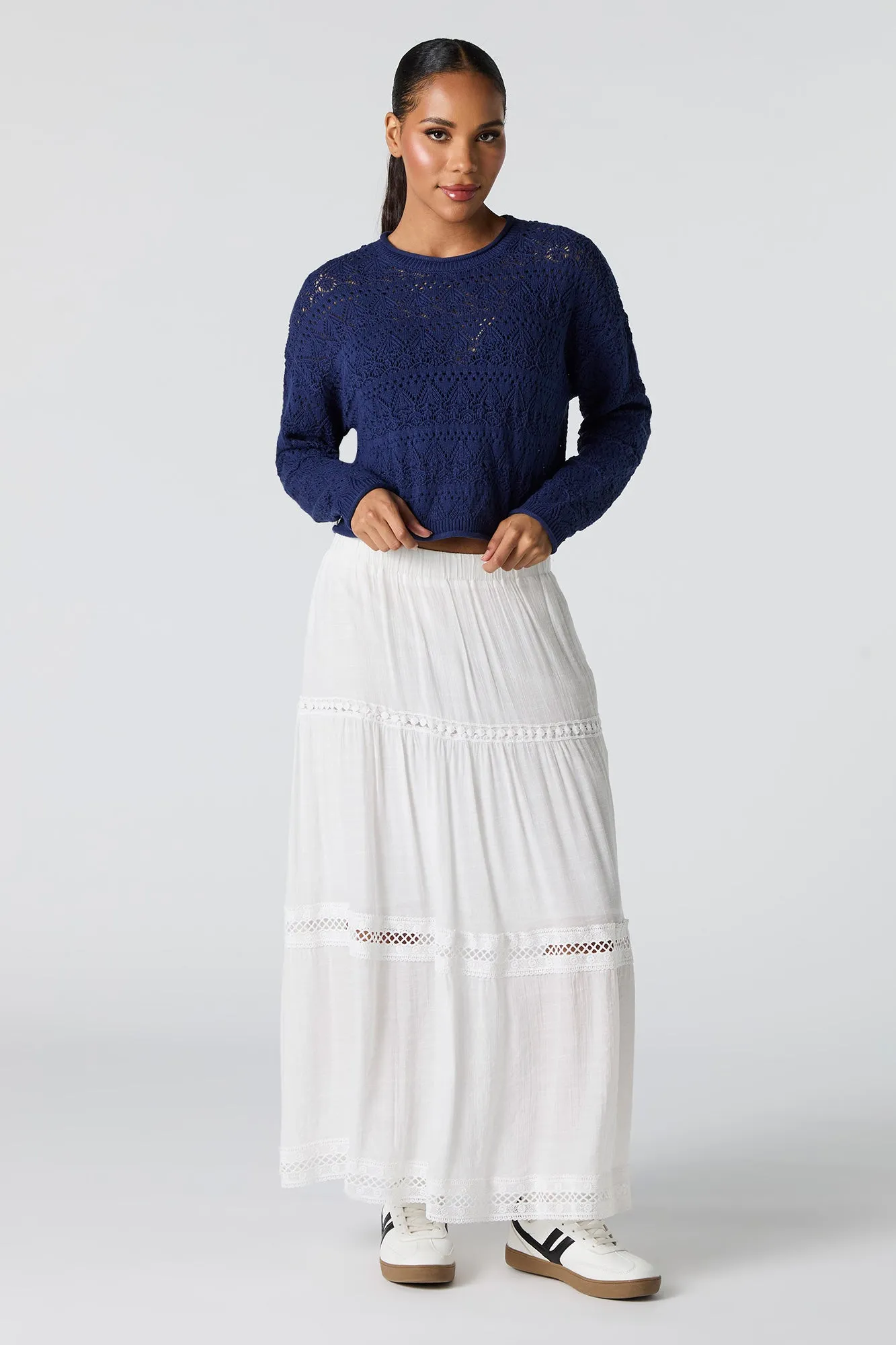 Chandail en tricot de pointelle