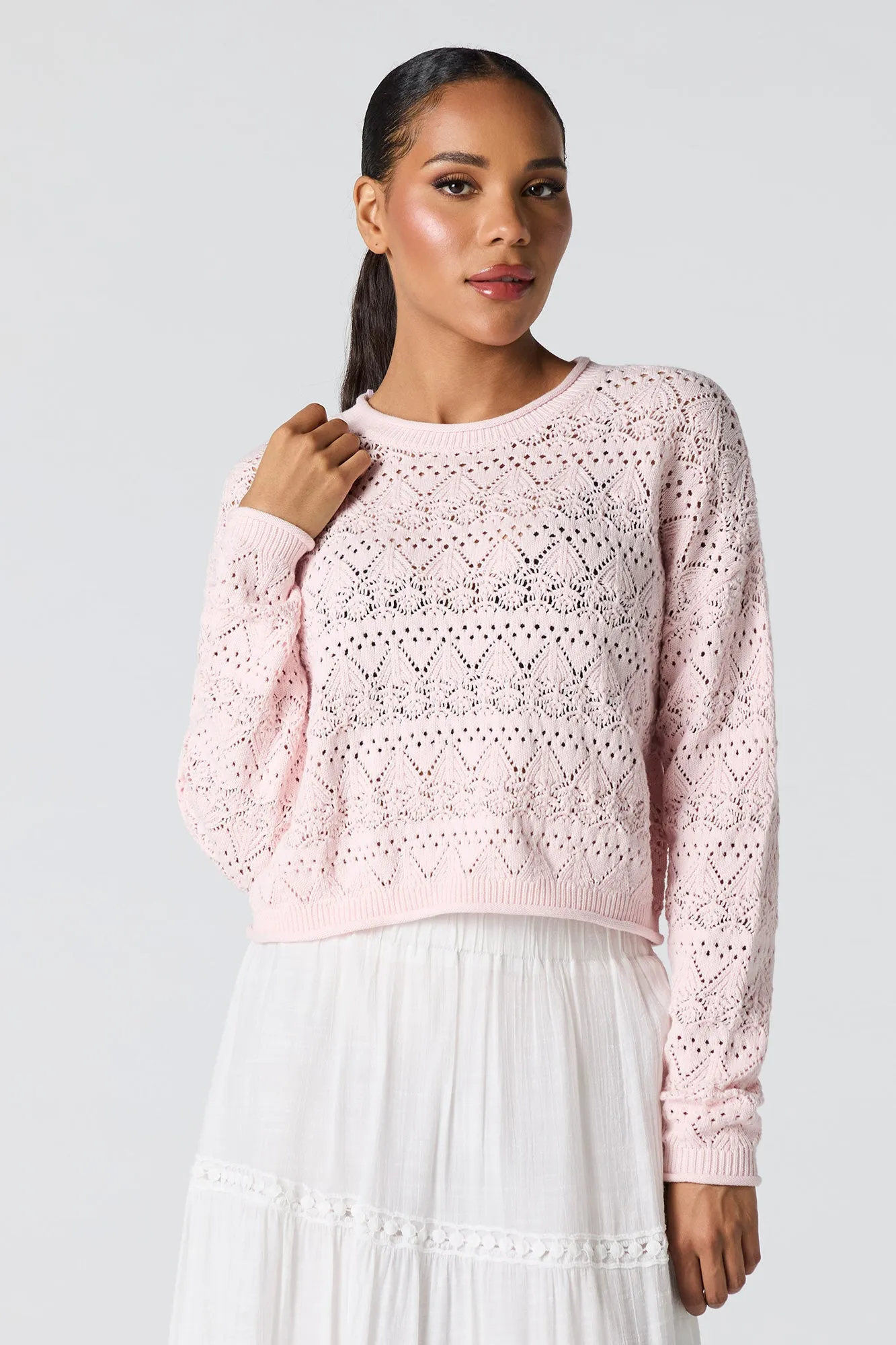 Chandail en tricot de pointelle