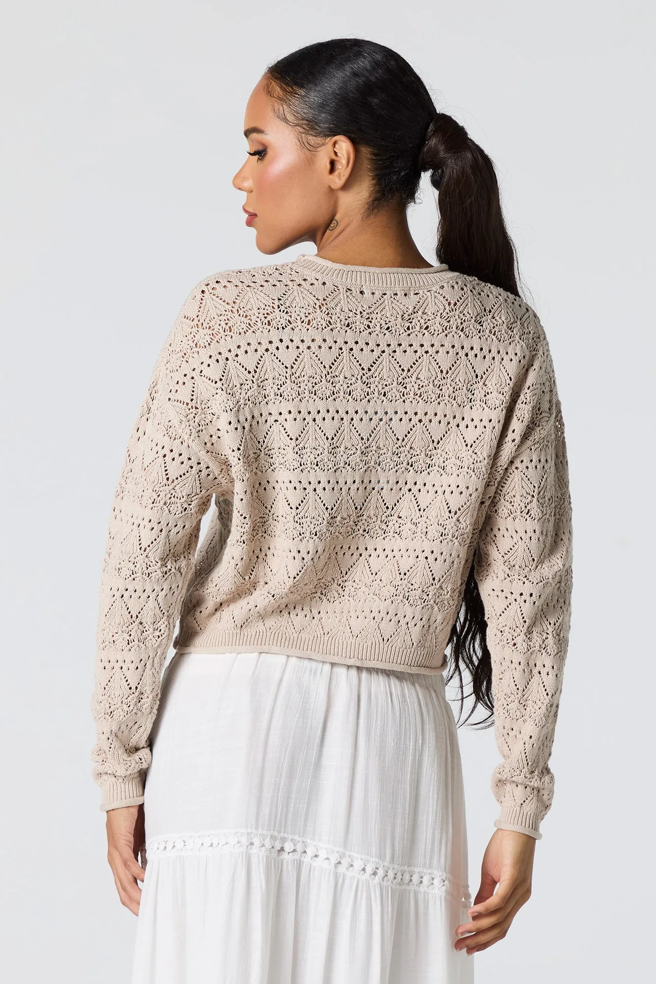 Chandail en tricot de pointelle