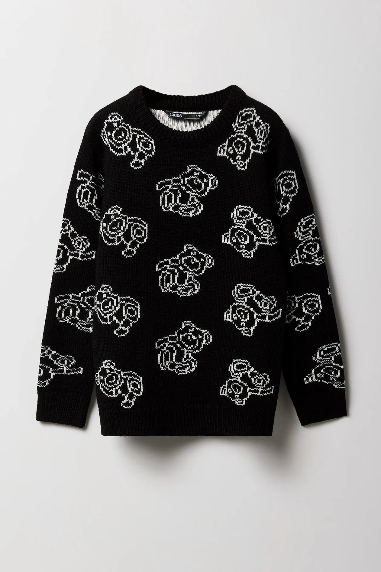 Chandail en tricot jacquard avec ourson pour garçons
