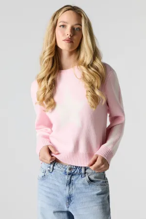 Chandail en tricot jacquard à manche rayée