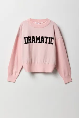 Chandail en tricot jacquard pour fille