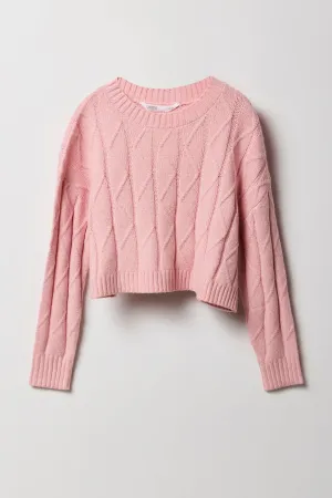 Chandail en tricot losange pour filles