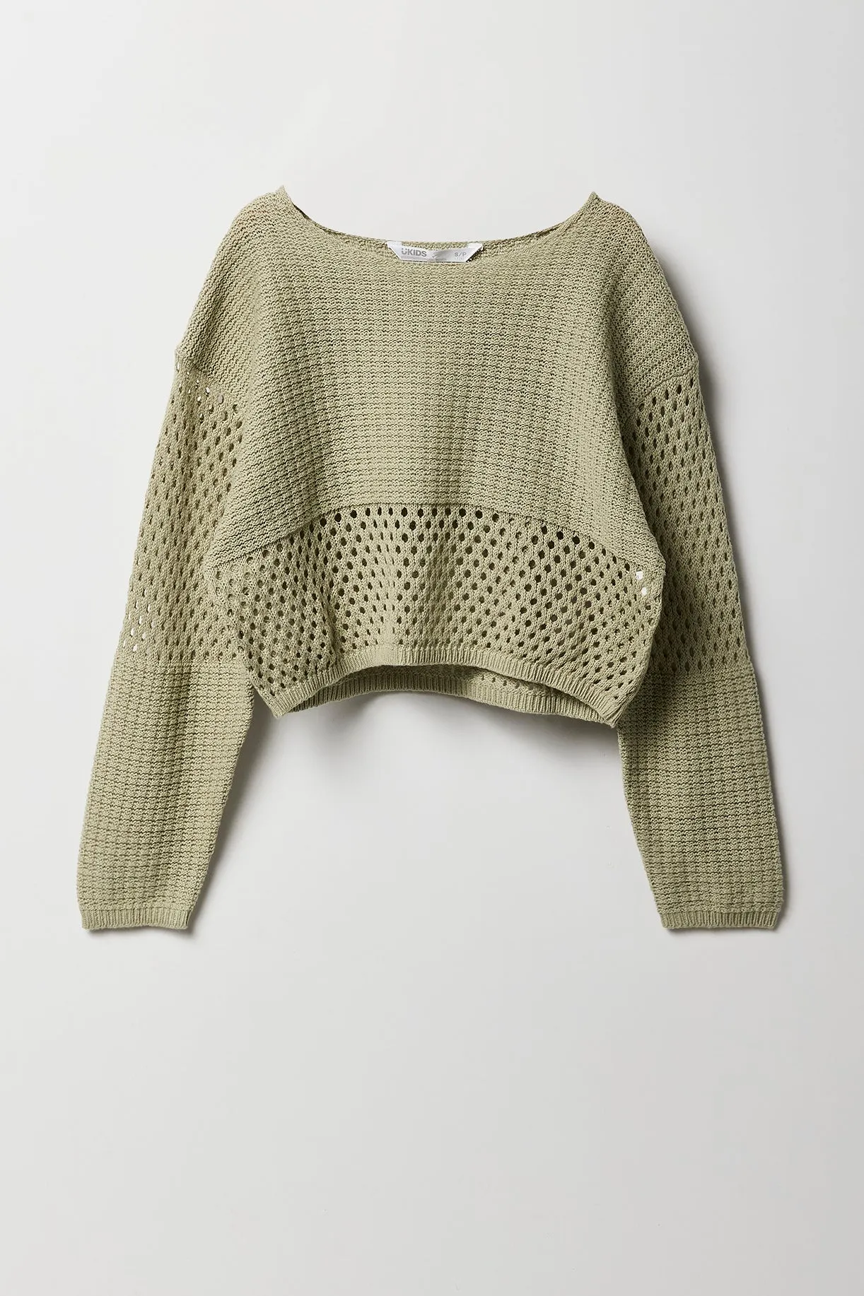Chandail en tricot semi-ajouré pour fille