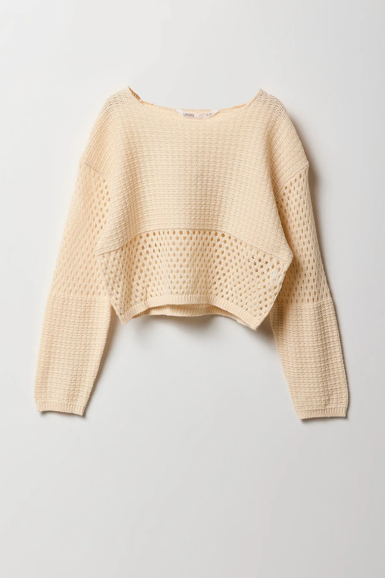 Chandail en tricot semi-ajouré pour fille