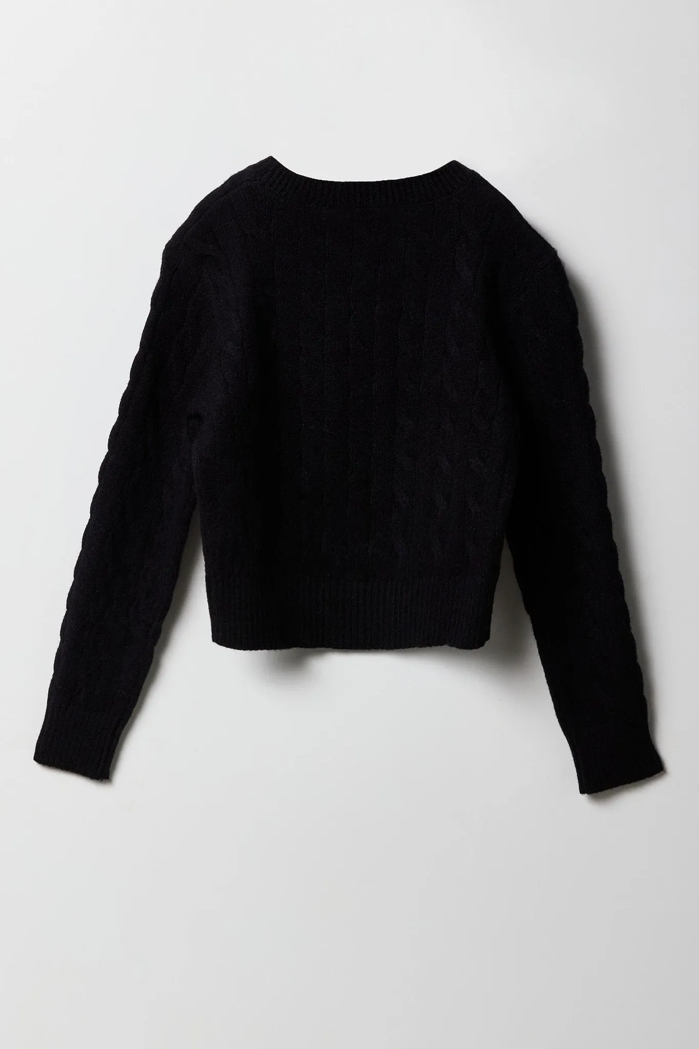 Chandail à mailles torsadées et broderie pour filles