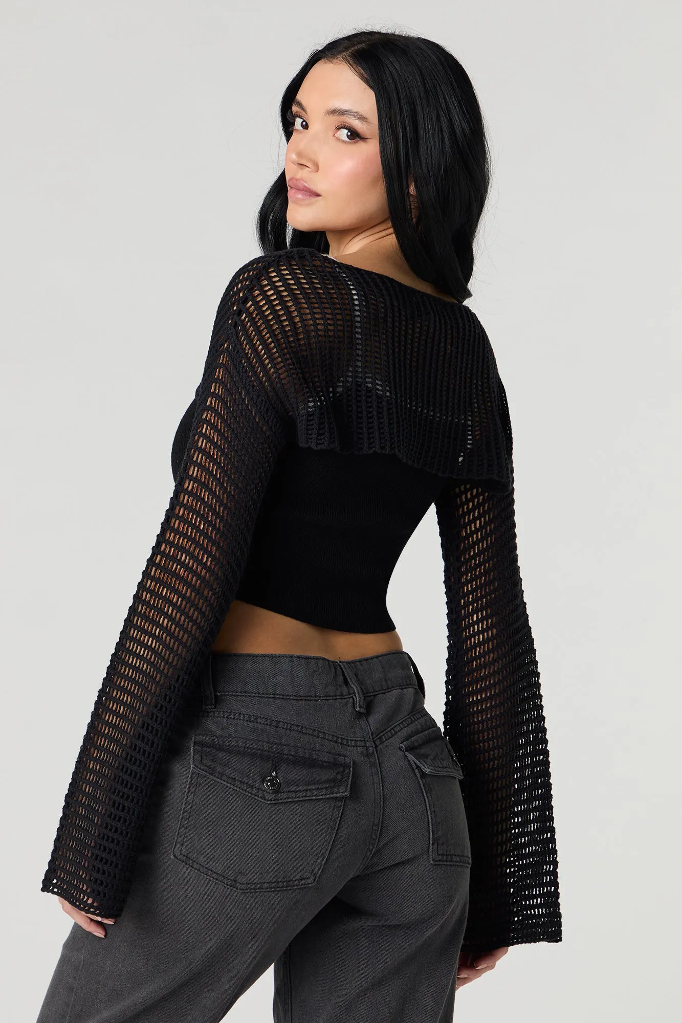 Chandail ultracourt crocheté