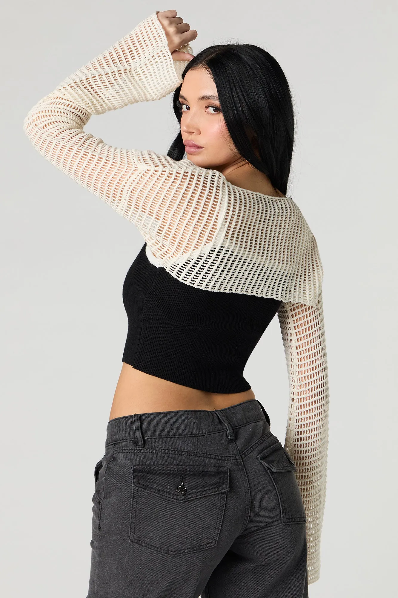 Chandail ultracourt crocheté