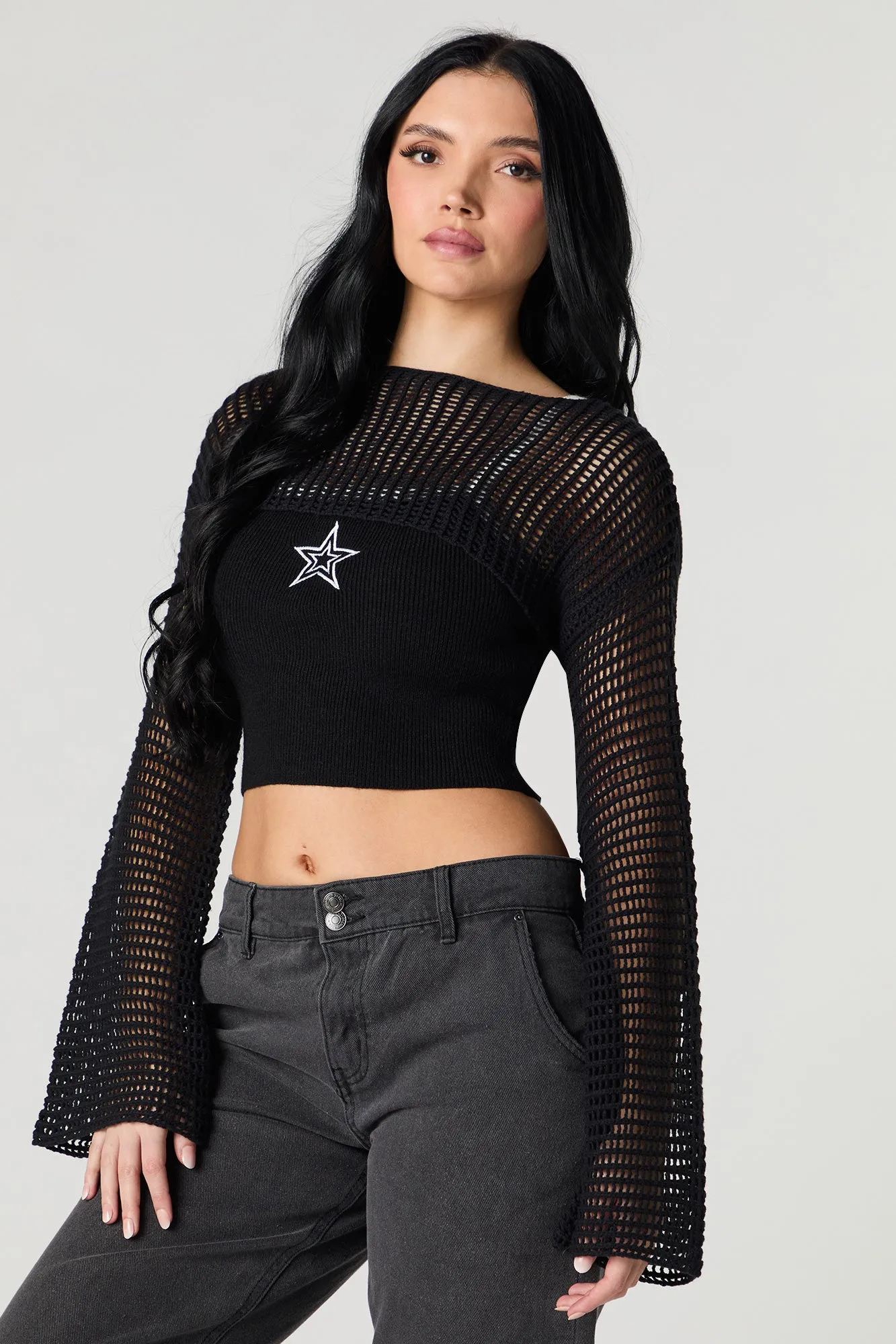 Chandail ultracourt crocheté