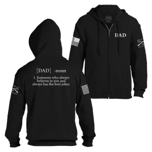 Dad Defined Full-Zip Hoodie - Black