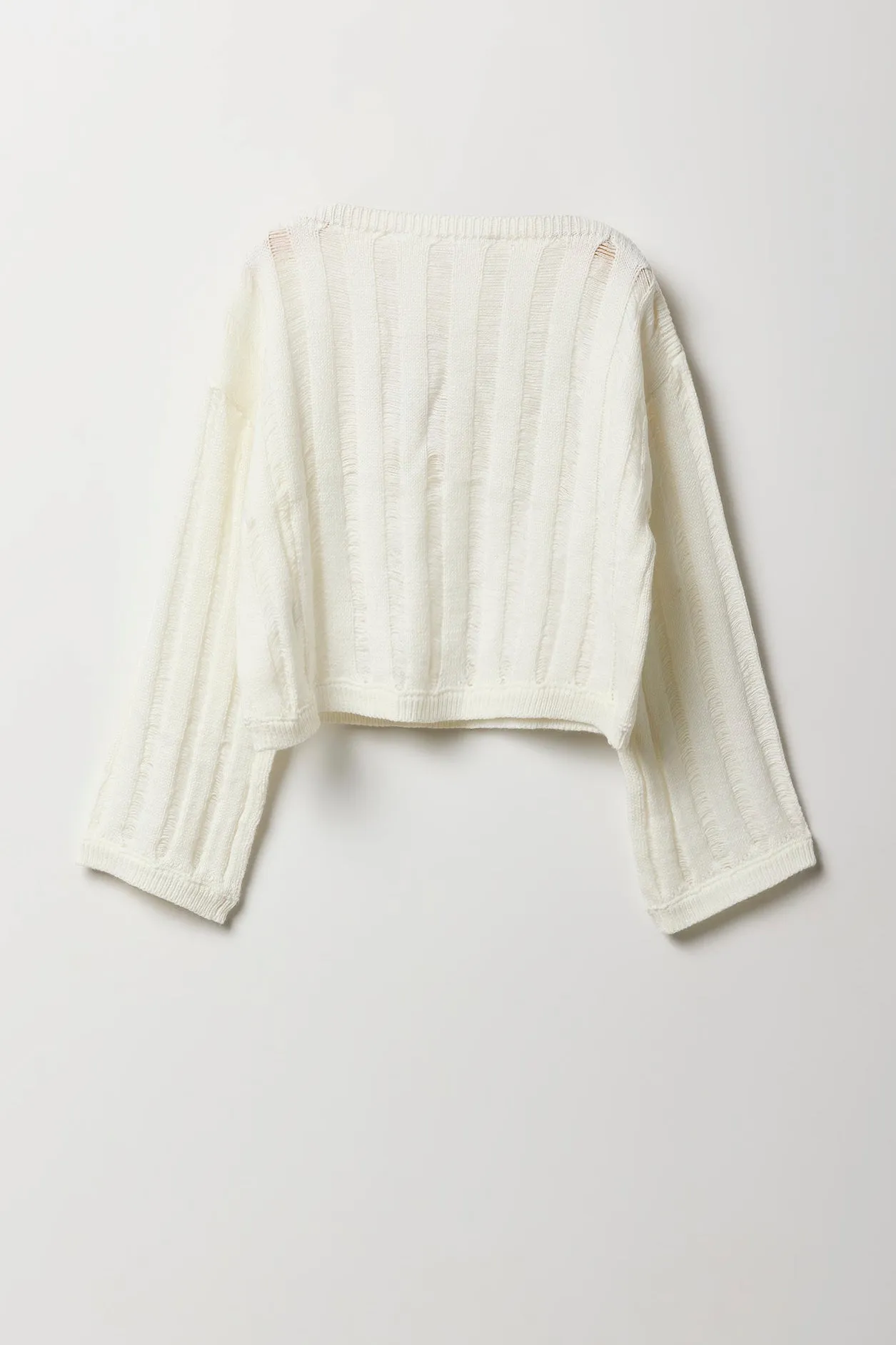 Girls Open Knit Boat Neck Sweater