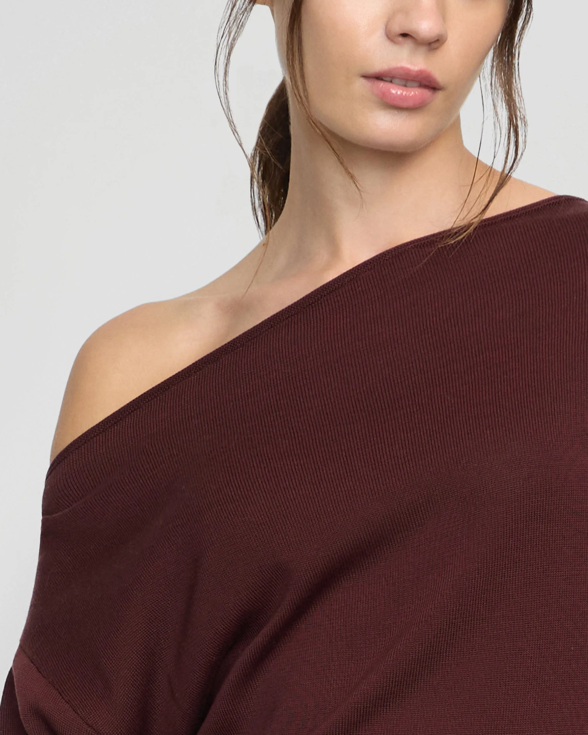 Hachi Tencel-Wool Off-Shoulder Sweater