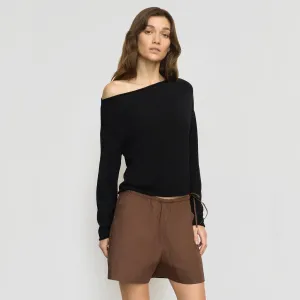 Hachi Tencel-Wool Off-Shoulder Sweater