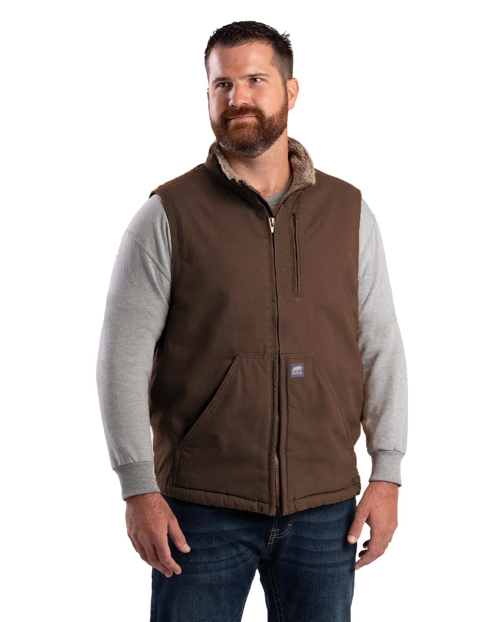 Heartland Sherpa-Lined Washed Duck Vest