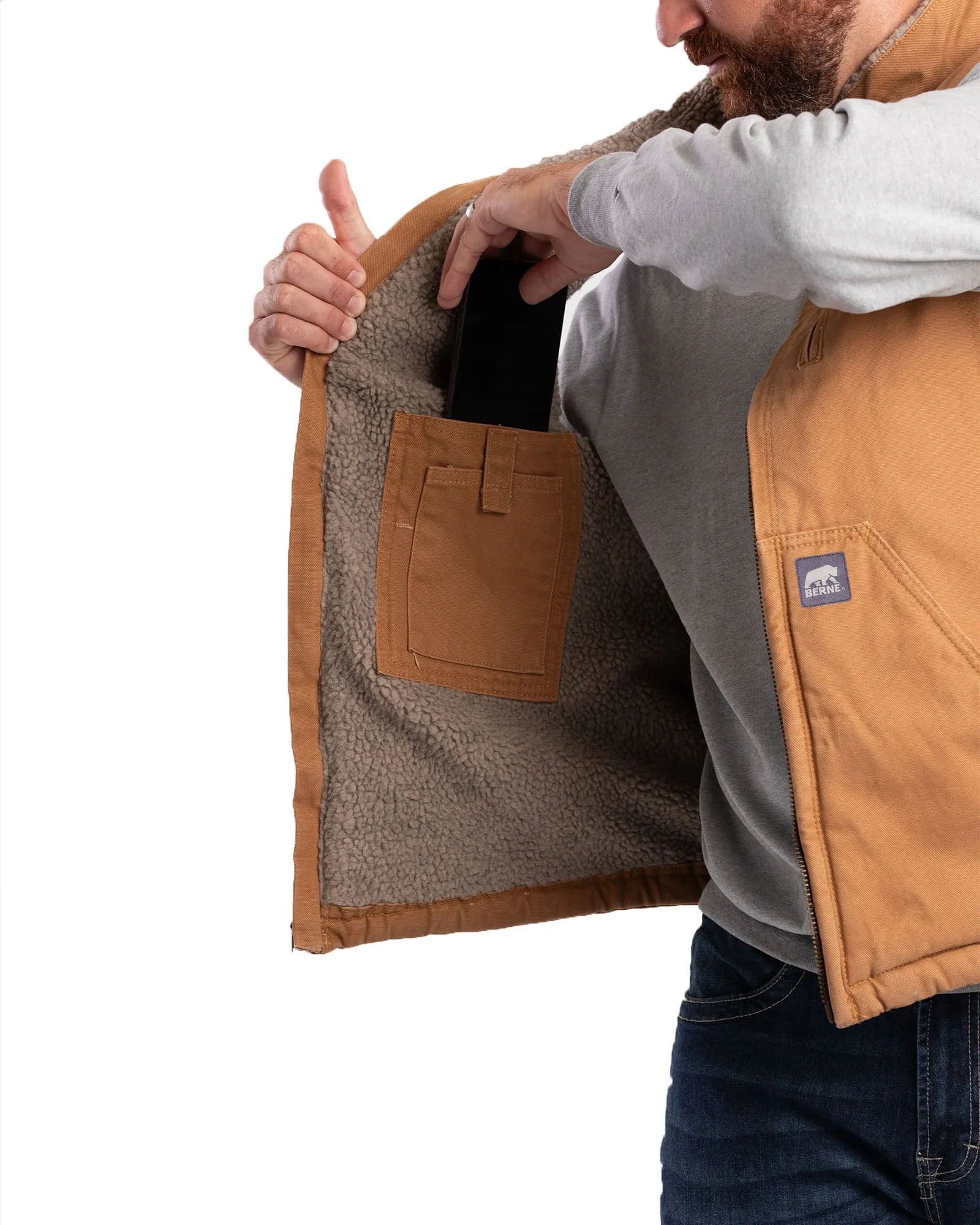 Heartland Sherpa-Lined Washed Duck Vest