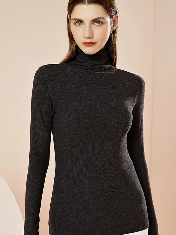 High Collar Simple Base Layer Thermal Top