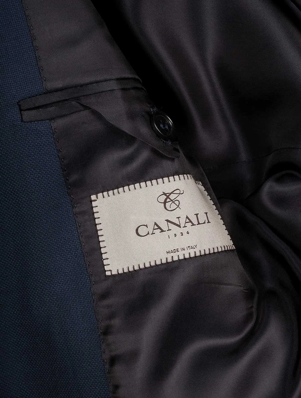Hopsack Wool Blazer Navy