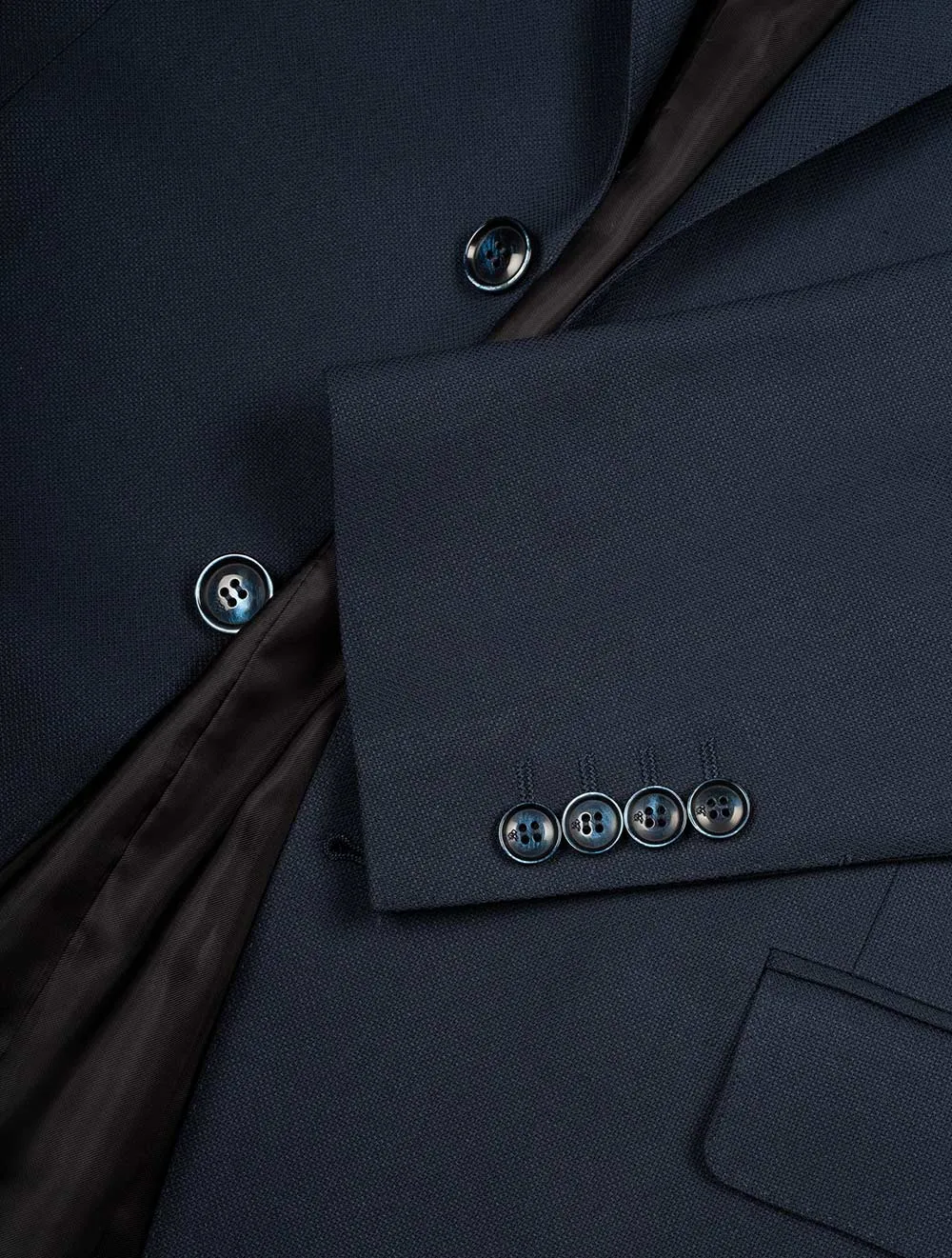 Hopsack Wool Blazer Navy