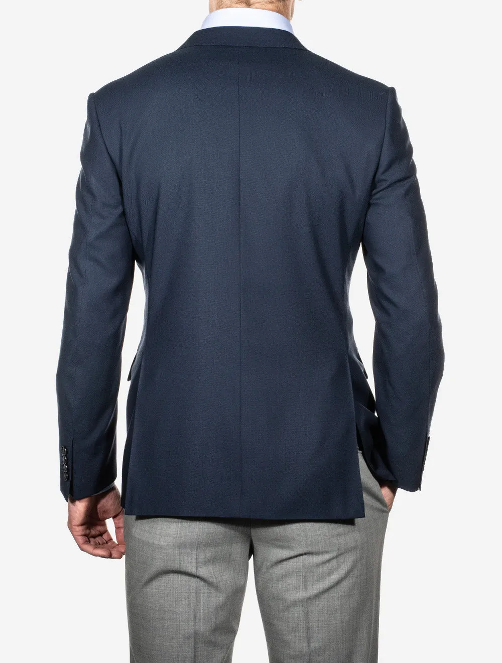 Hopsack Wool Blazer Navy