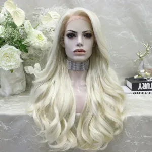 imstyle-Ann-blonde Synthetic tinsel wig with layers no parting lace front wigs