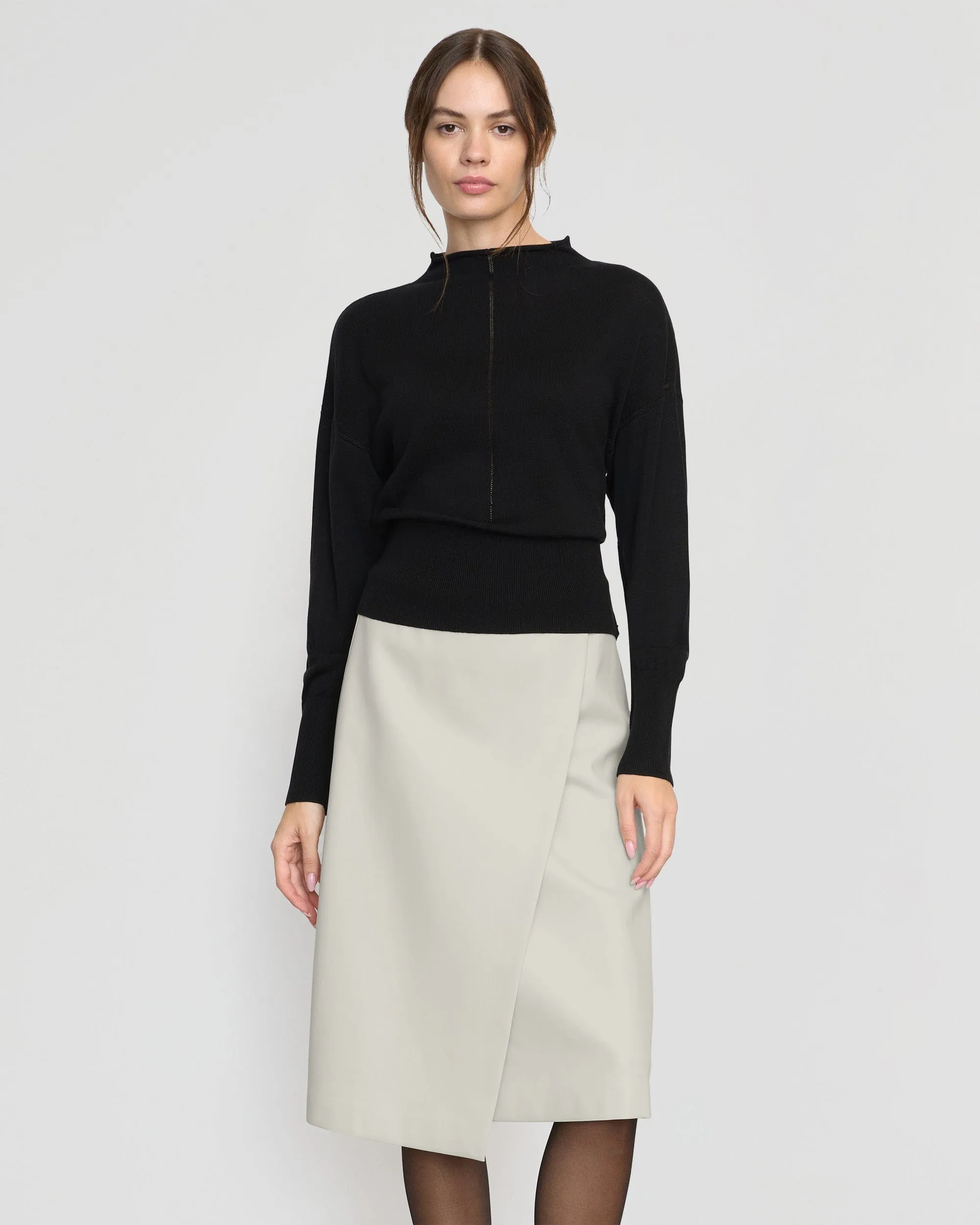 Jillian Pointelle Tencel-Wool Sweater