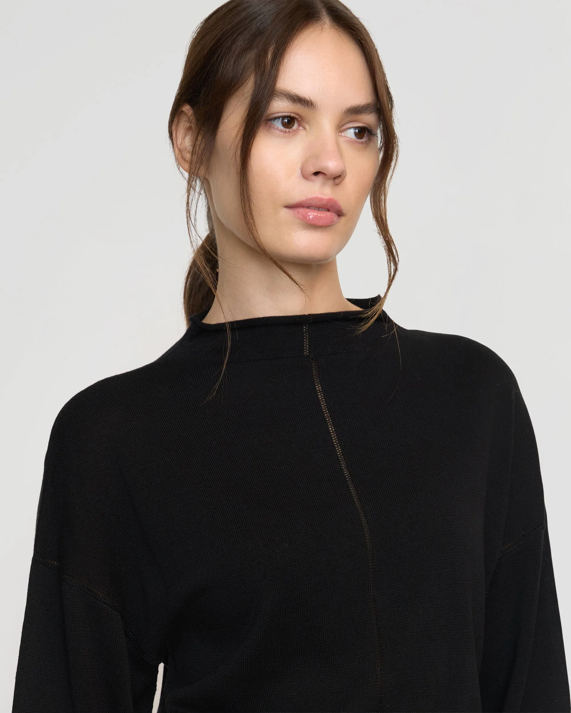 Jillian Pointelle Tencel-Wool Sweater