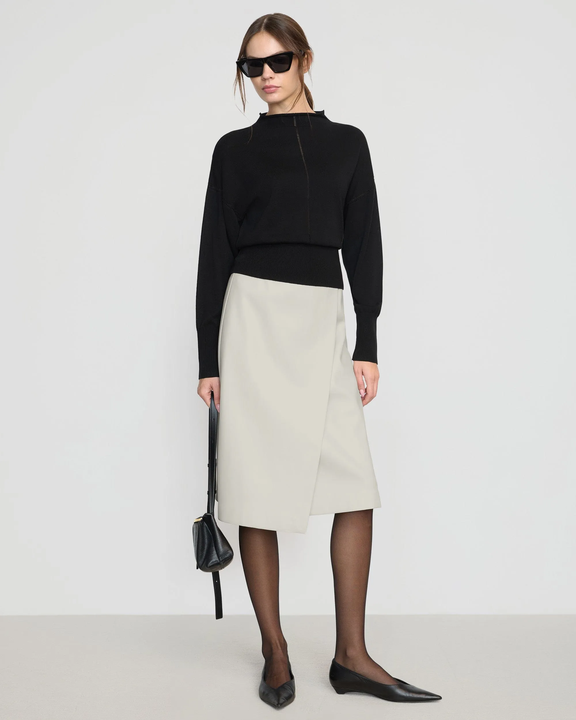 Jillian Pointelle Tencel-Wool Sweater