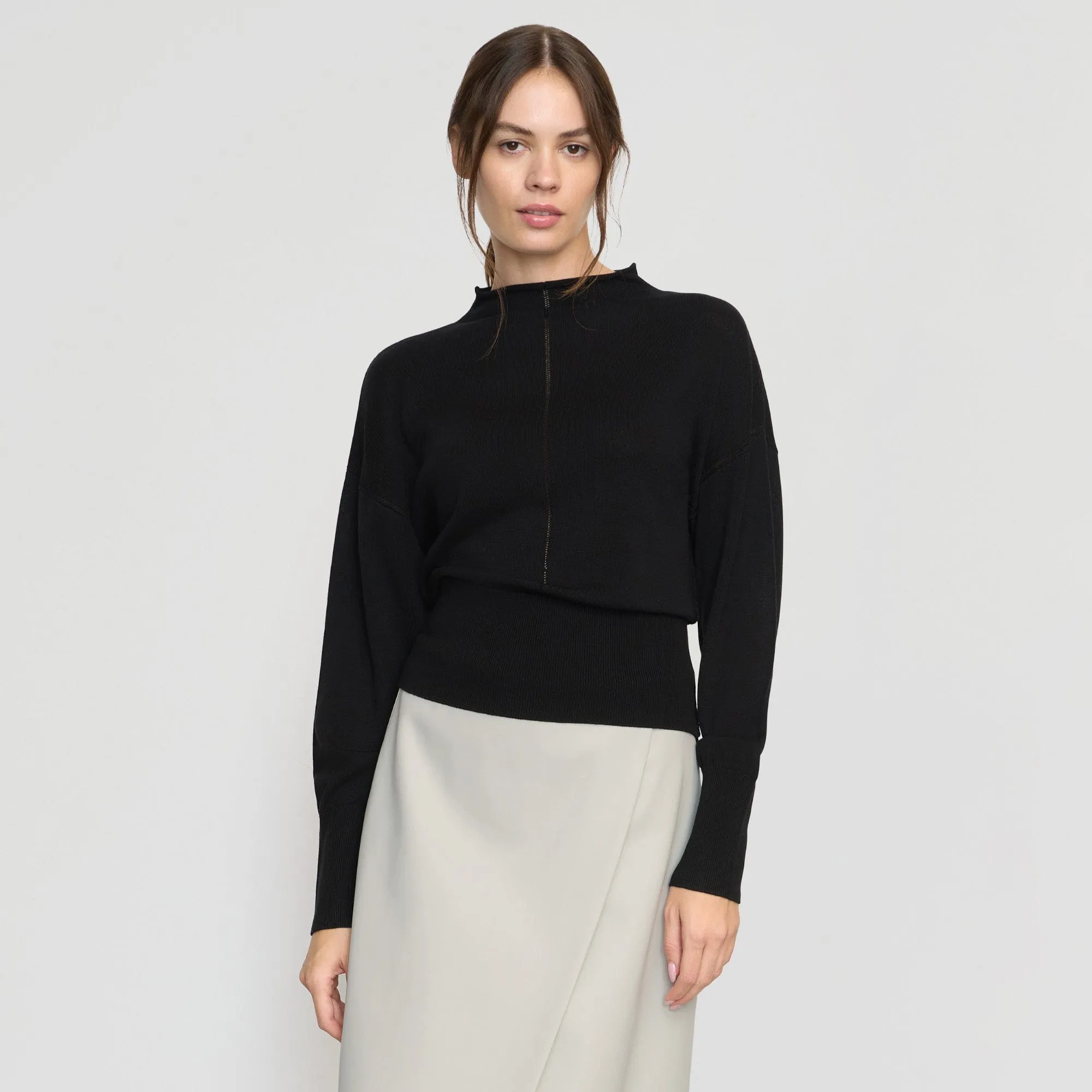 Jillian Pointelle Tencel-Wool Sweater