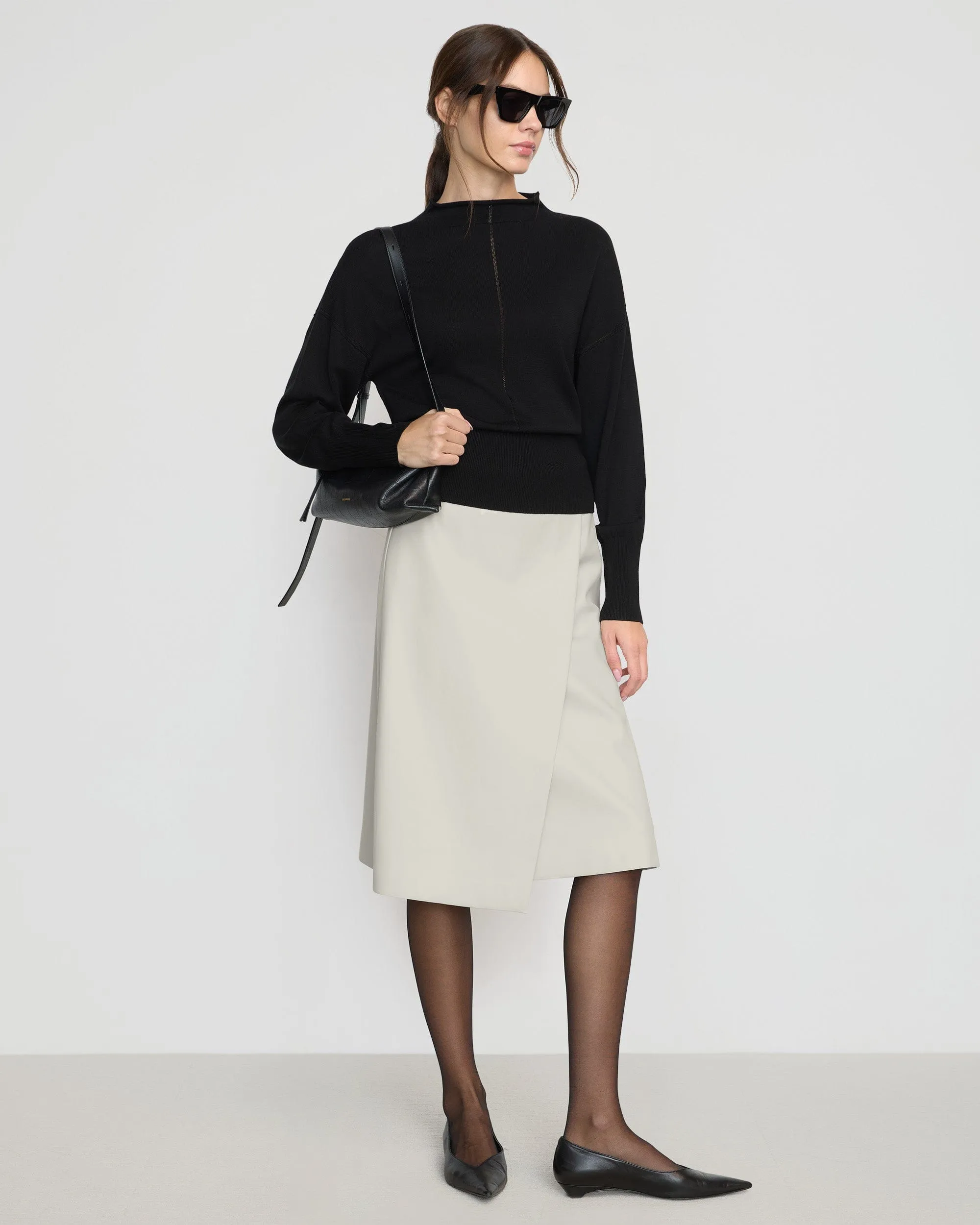 Jillian Pointelle Tencel-Wool Sweater