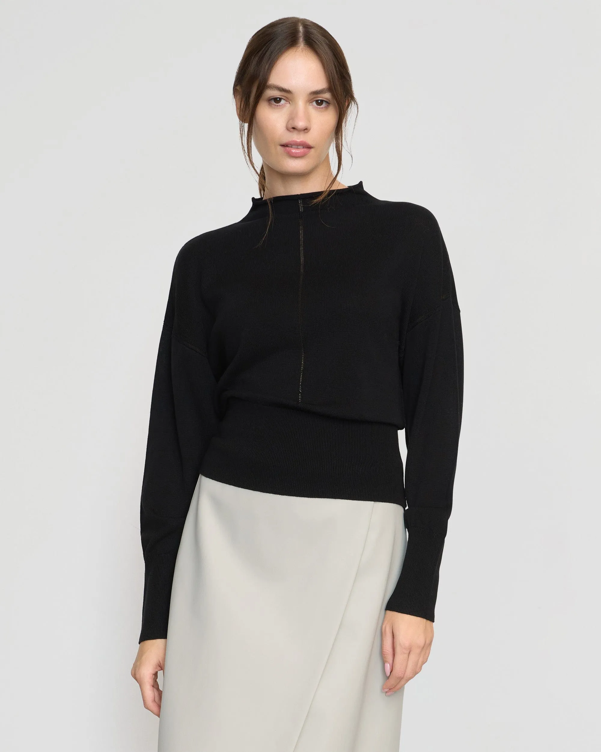 Jillian Pointelle Tencel-Wool Sweater