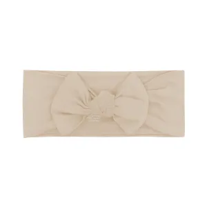 Knotted Bow Headband in Almond