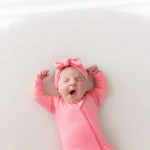 Knotted Bow Headband in Guava