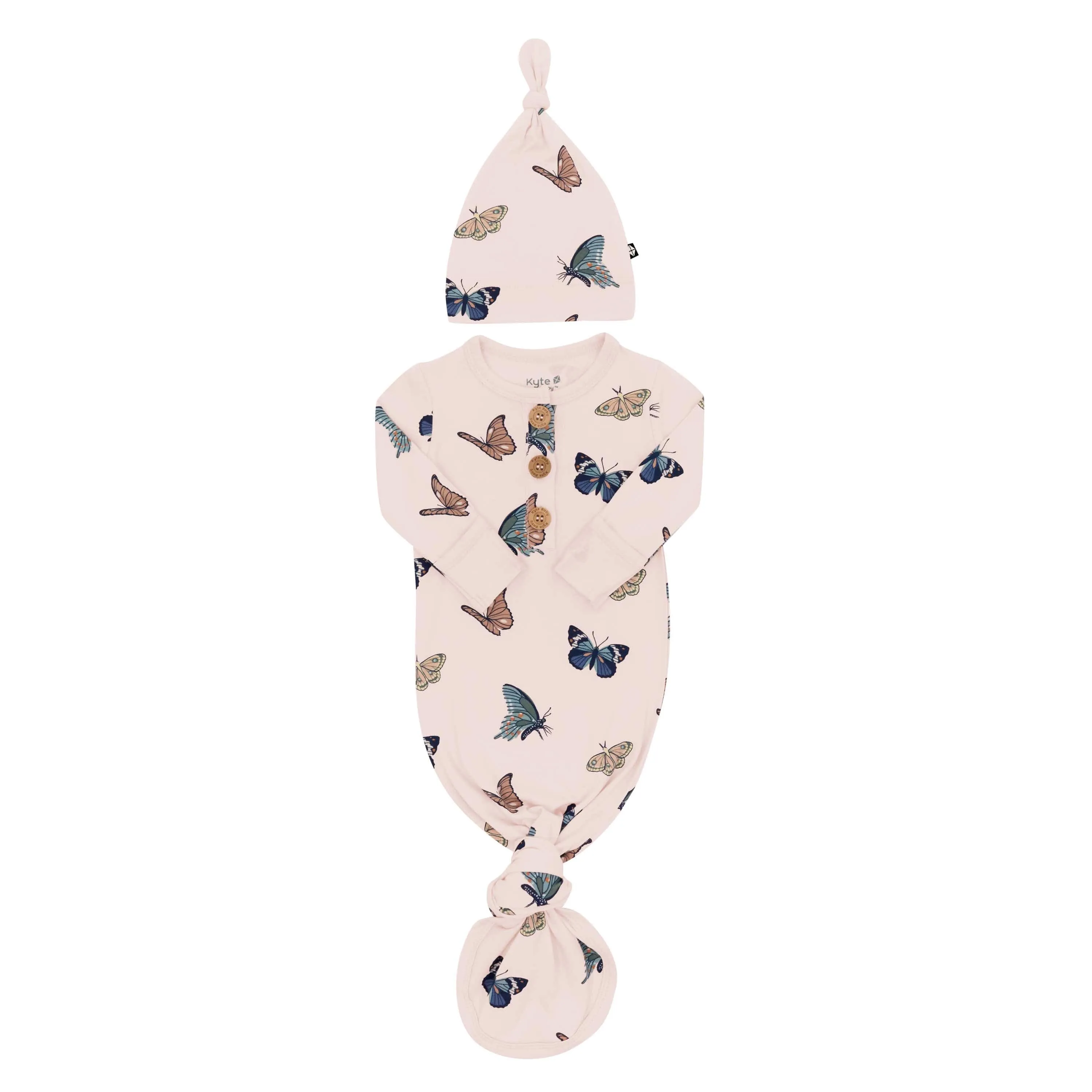 Knotted Gown with Hat Set in Blush Butterfly