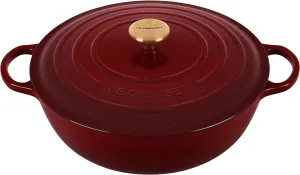 Le Creuset 7 1/2 Qt. Signature Enameled Cast Iron Chef's Oven w/Gold Knob - Rhone