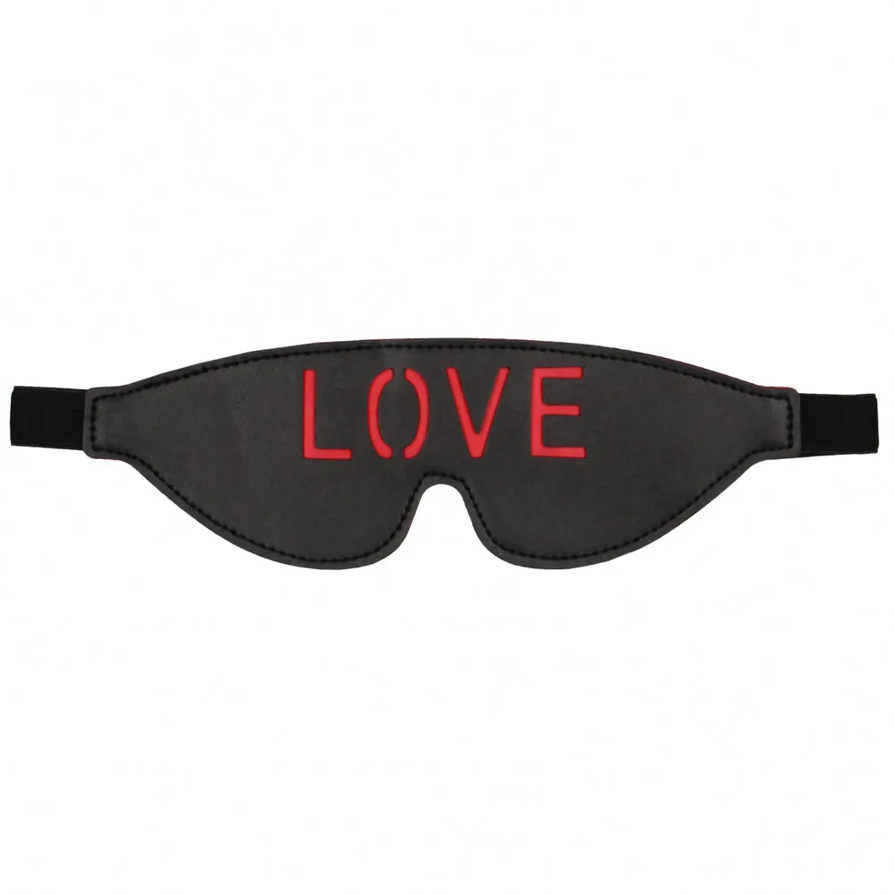 Ouch! Faux Leather Blindfold - Love