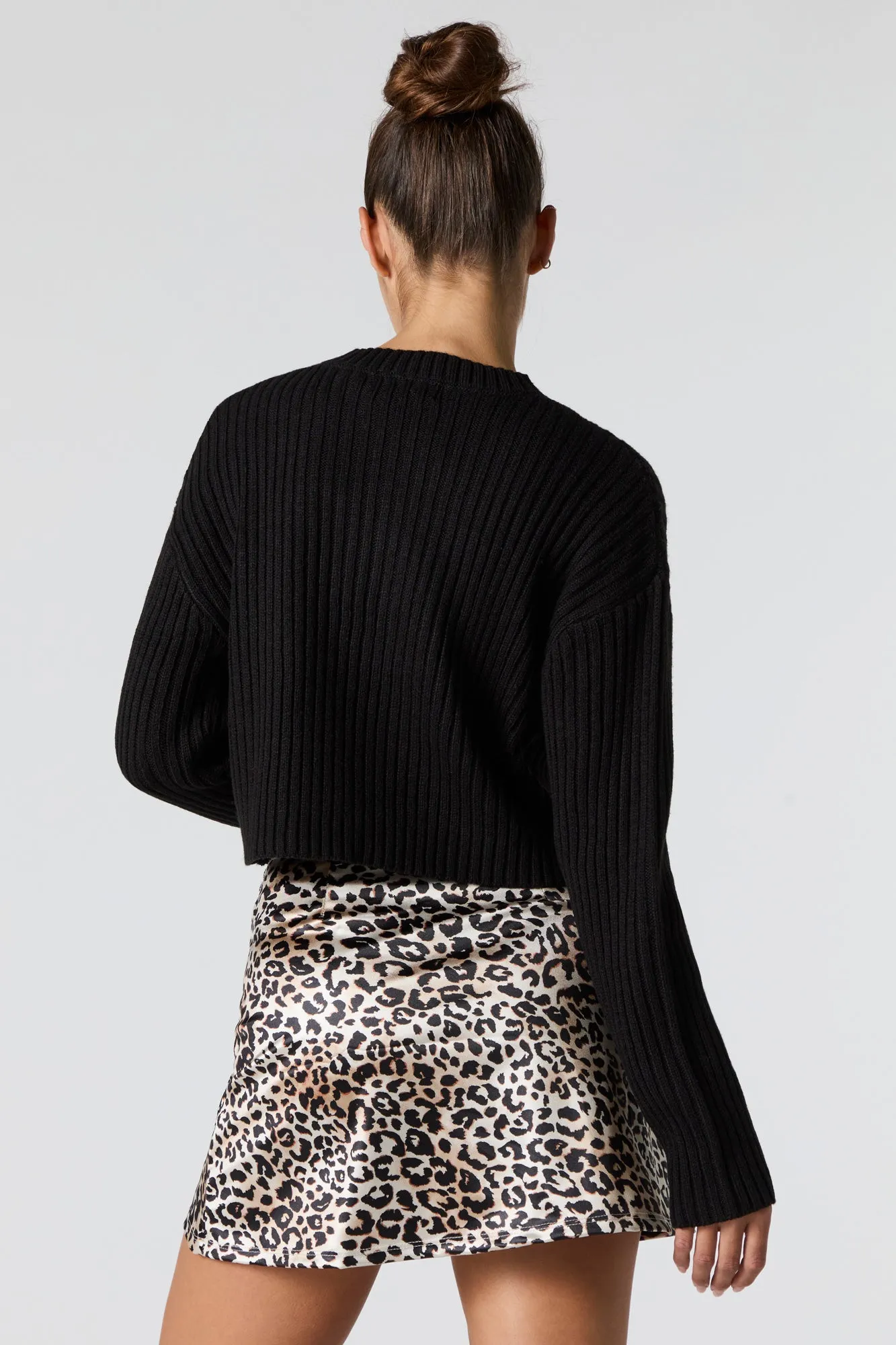 Ribbed Knit Skimmer Sweater