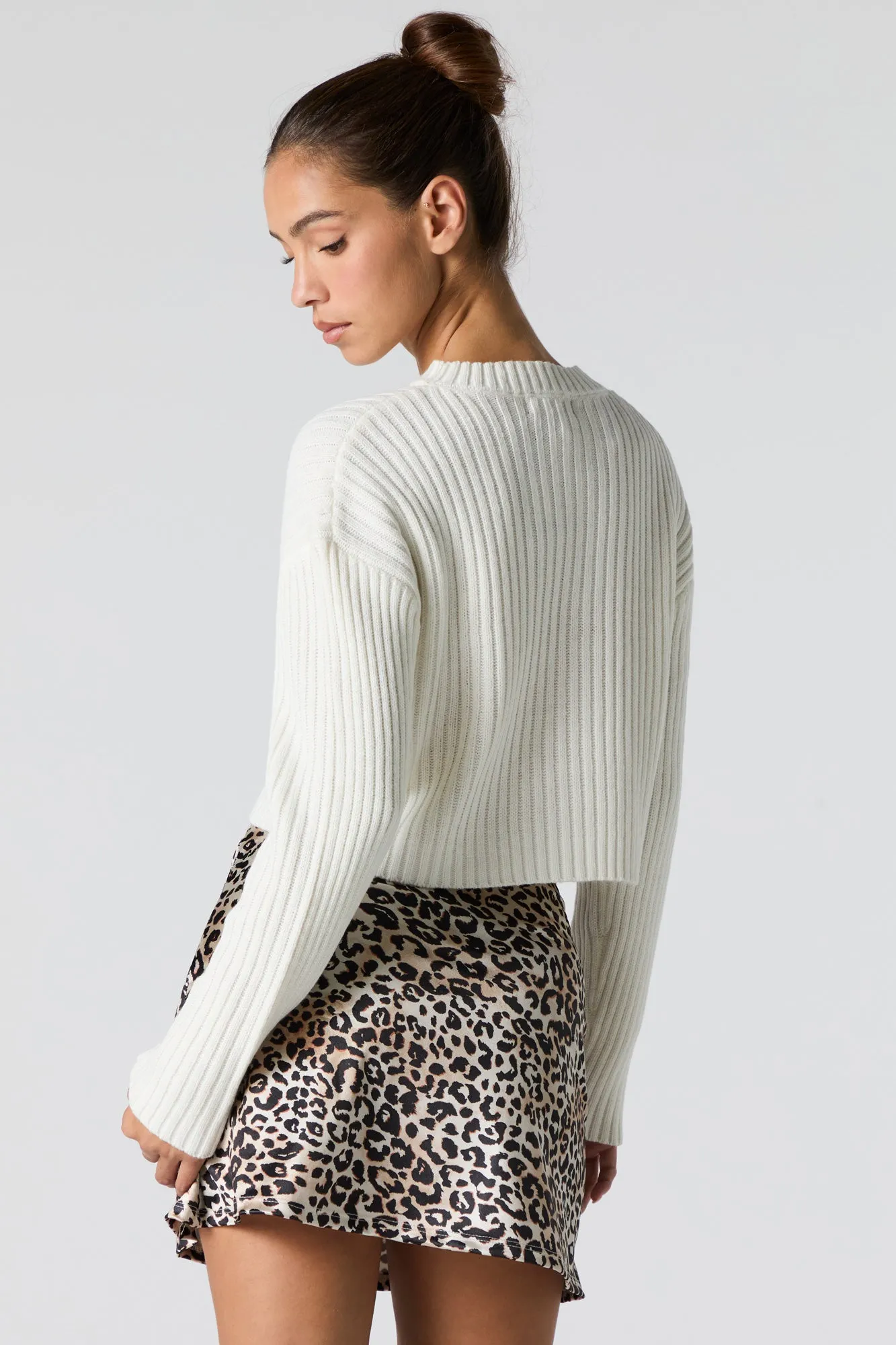 Ribbed Knit Skimmer Sweater